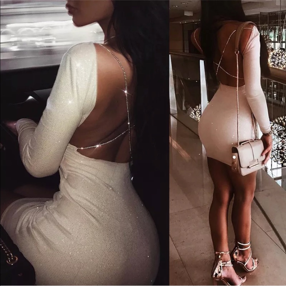 Glittery Backless Dress